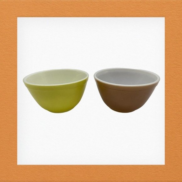 PYREX MCM Nesting Mixing Bowls Harvest 401 B-26 and yellow 401 1.5 QT Vintage - Picture 7 of 16